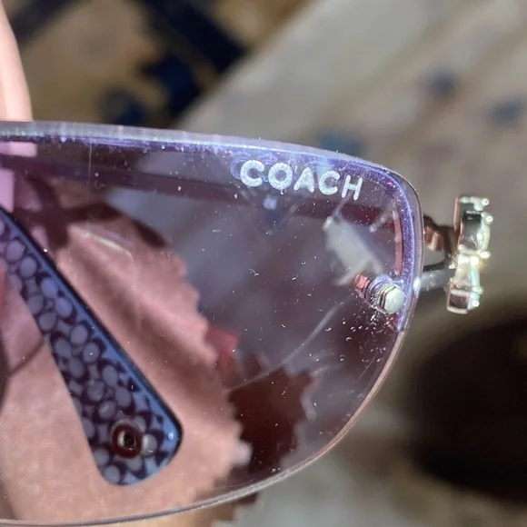Coach Evonne S338A Gunmetal Sunglasses w/ Butterfly Rhinestones & Clamshell New - Picture 7 of 17